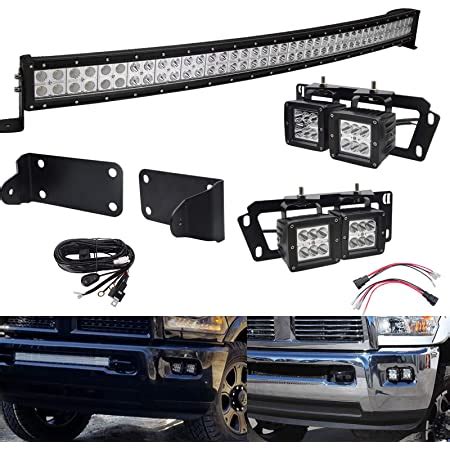 Amazon Com Inch Curved Led Light Bar Kit Compatible With Dodge Ram W