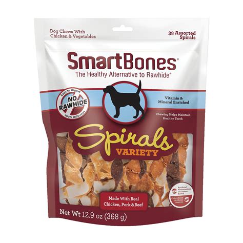 Smartbones® Spirals Variety Dog Treat Chicken Pork And Beef Dog