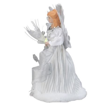 Kurt Adler 12 Silver And White Led Lighted Fiber Optic Angel Christmas