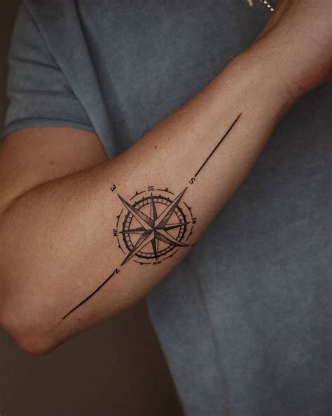 Compass Rose Tattoo Located On The Forearm