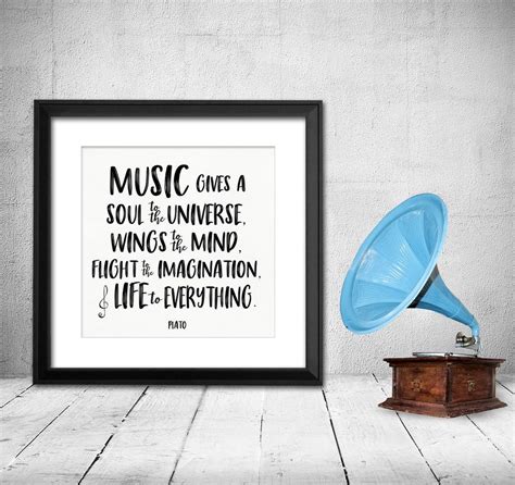 Music Gives A Soul To The Universe Plato Quote Art Print Musical