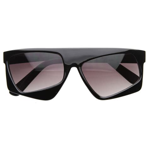 retro futuristic 80 s fashion asymmetric tilted lens sunglasses 8124 zerouv