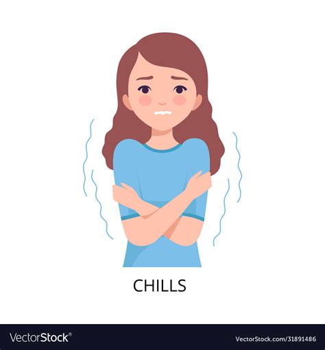 Chills Girl Suffering From Symptom Viral Vector Image