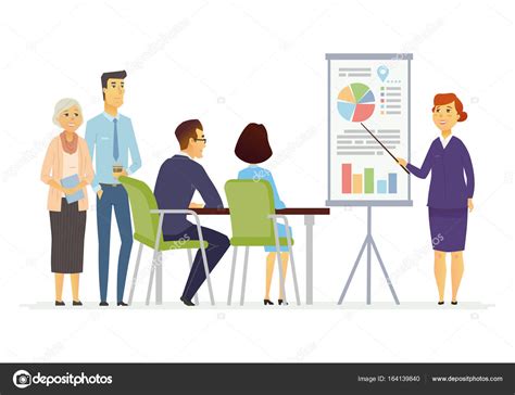 Business Meeting Modern Vector Cartoon Characters Illustration