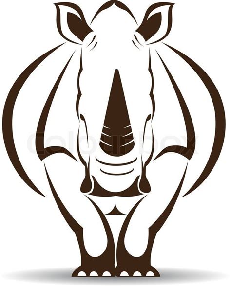 Vector Animal Stencil Rhino Art Art