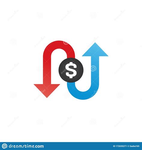 Money Icon With Arrows Capital Decrease And Increase Dollar Rate