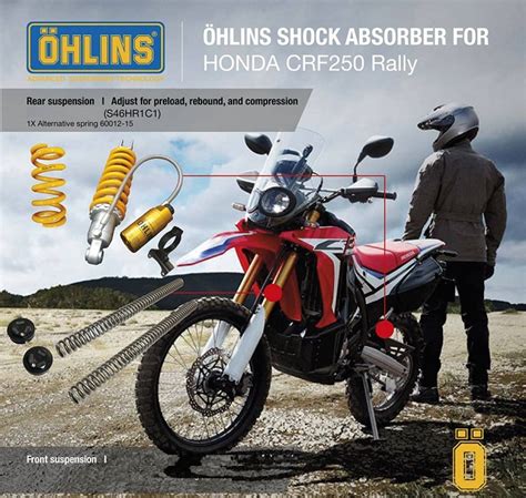 Get your suspension working right on your honda crf250l rally adv bike! Ohlins Honda CRF250L Rally Shocks, Forl Spring Kits HO702 ...