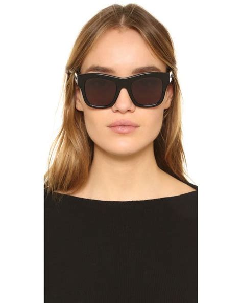 Stella Mccartney Chain Square Sunglasses In Black Blackgrey Save 11 Lyst