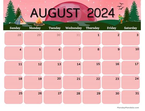 August 2024 Calendars 52 Free Pdf Printables