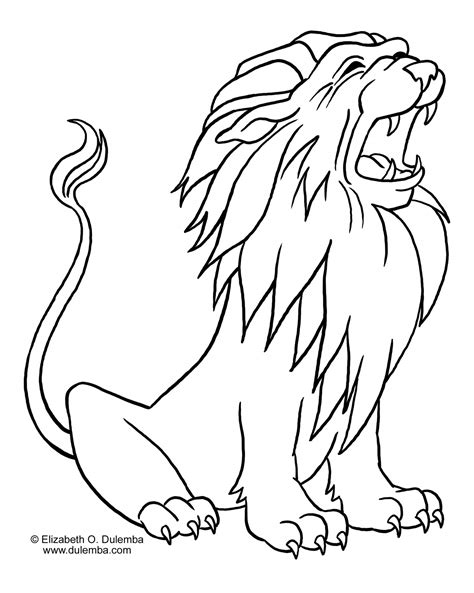 Printable grayscale coloring page for download. Lion coloring pages to download and print for free