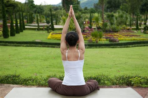 Yoga Posing In Garden Stock Photo Image Of Mental Nature 42771622