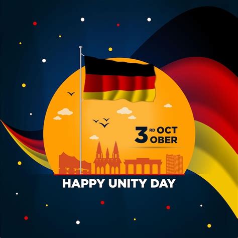 Premium Vector German Unity Day Social Media Post Design National Day