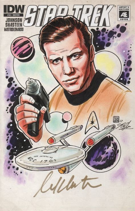 Star Trek Captain Kirk Sketch Cover In Tim Shinn S Tim Shinn Sketch Covers Comic Art Gallery Room