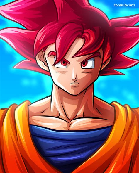 Son Goku Super Saiyan God By Tomislavartz On Deviantart