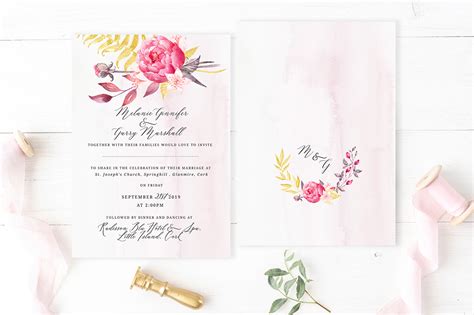 Fuchsia Pink Design Wedding Invitations Vintage Lane