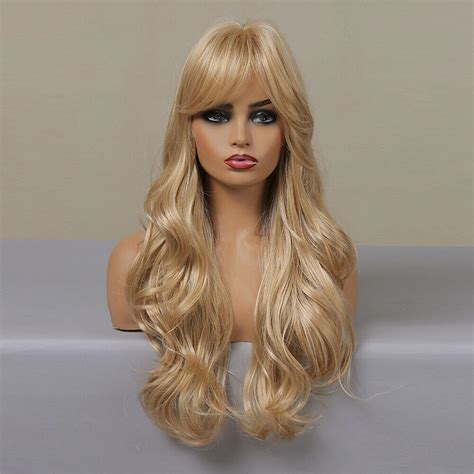 Platinum Golden Blonde Wig With Bangs Cosplay Wigs Wigs For Etsy