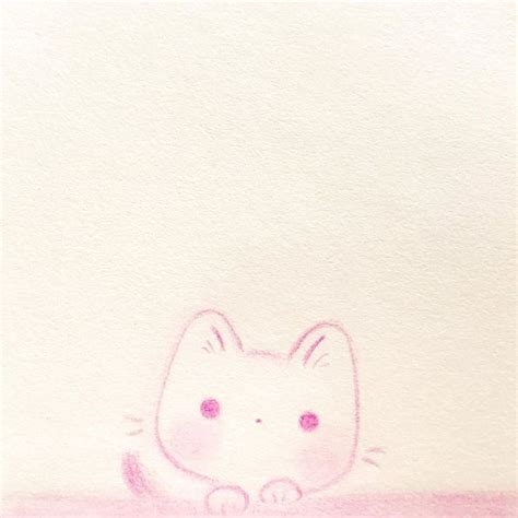 A Drawing Of A Cat Sitting On Top Of A Pink Blanket With Its Eyes Closed