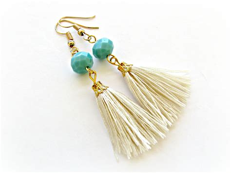 Boho Tassel Earrings With Turquoise Beads Tassel Jewelry Party