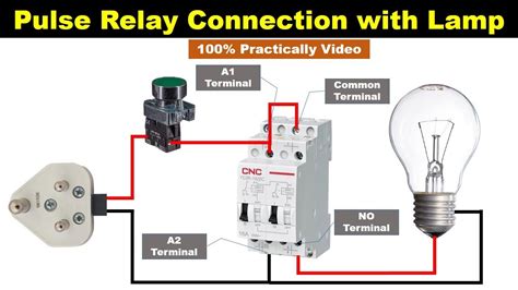 Pulse Relay Connection To Turn Onoff Load By Using Only Single Push