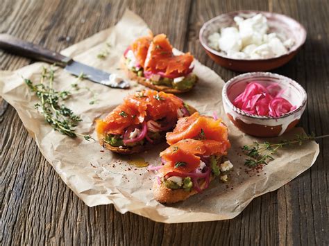 Smoked Salmon With Avocado And Goat Cheese Tartines Food Service