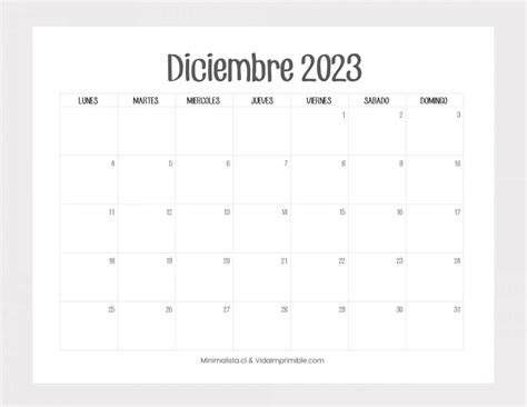 Calendarios 2023 Para Imprimir Descarga Gratis Minima
