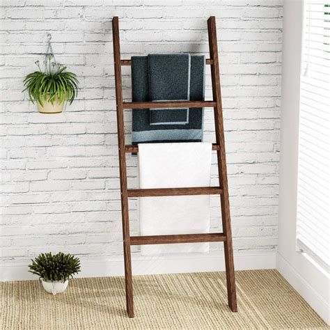 solid wood ladder shelf blanket ladder wall leaning decorative ladder quilt rack ebay