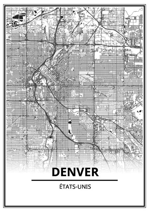 Affiche Carte Denver Affichea