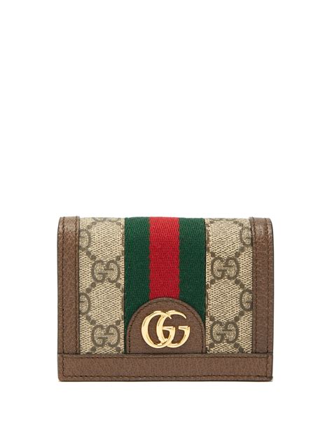 Gucci Ophidia Gg Supreme Web Stripe Canvas Wallet In Gray Lyst