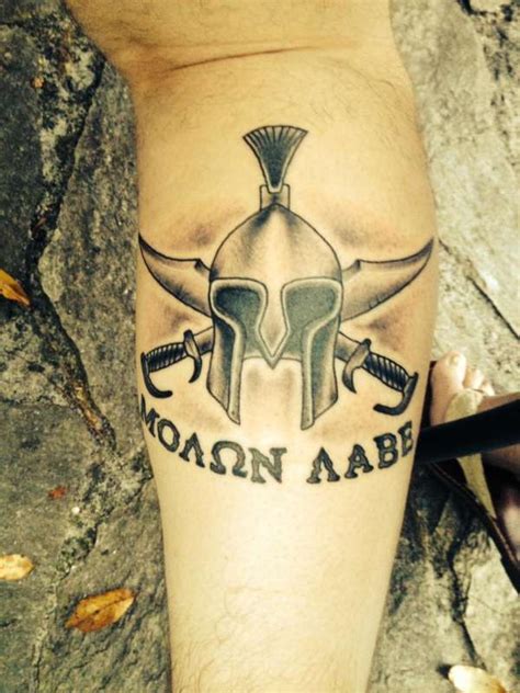 Spartan Helmet Molon Labe Tattoo