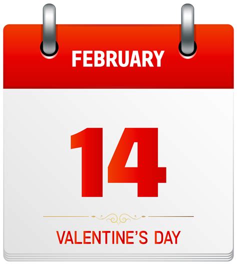 Valentine's Day Calendar Transparent Png Clip Art Image 3E0