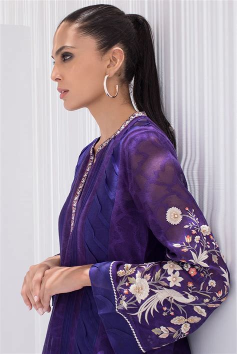 Sania Maskatiya Women Fashion Brand Embroidered Cotton Net Kurta Embroidery Suits Design