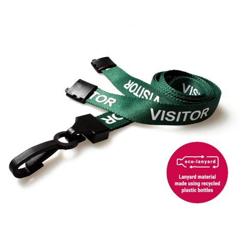 Mm Recycled Green Visitor Lanyards Plastic J Clip