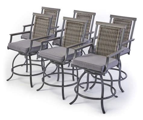 Broyhill Legacy Thornwood Cushioned Swivel Patio High Dining Chairs 6