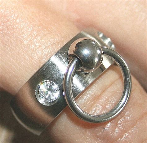 Noble Bdsm Ring Of The O With 2 Stones Stainless Steel Fetish Etsy