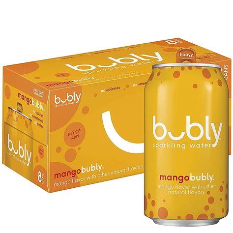 Bubly Sparkling Water Mango 12 Ounce Cans 8 Count