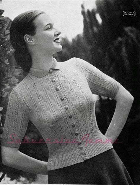 the vintage pattern files 1940 s knitting nanette lace cardigan