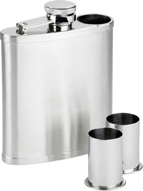 Stainless Steel Flask With 2 Shot Glasses Buy At Best Price