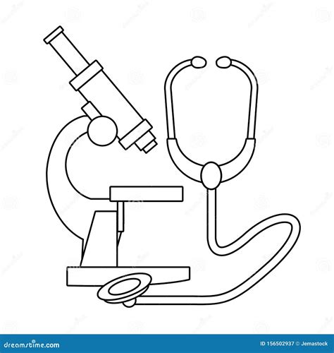 Medical Heatlh Medicine Care Cartoon In Black And White Stock Vector