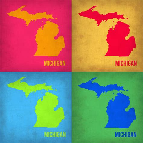 Maybe you would like to learn more about one of these? Michigan Pop Art Map 1 Painting by Naxart Studio