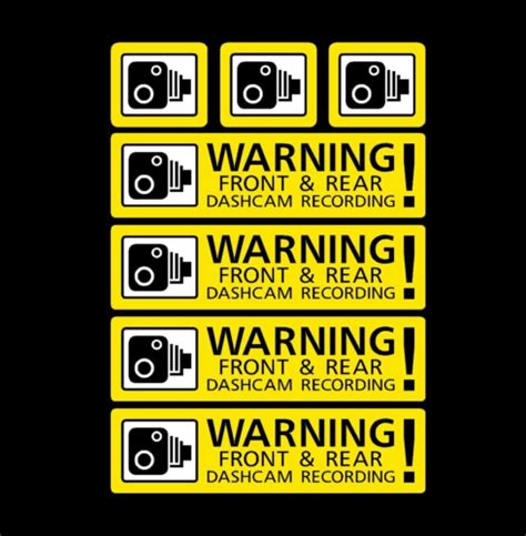 X7 Dash Cam Recording Front And Rear Sticker Decal In Car Video Van Cc014 Ebay