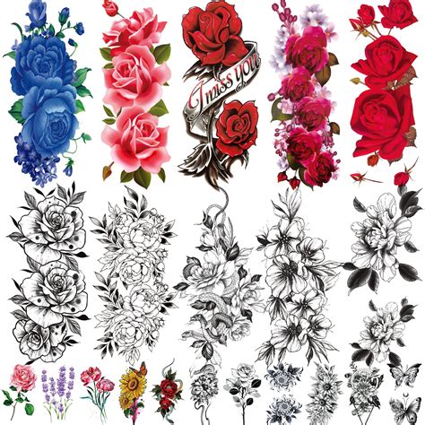 Buy Jeefonna 21 Sheets Flowers Temporary Tattoos For Women Waterproof