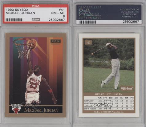 Chicago bulls metallic red with red hologram signature. 1990-91 Skybox #41 Michael Jordan PSA 8 Chicago Bulls Basketball Card | eBay