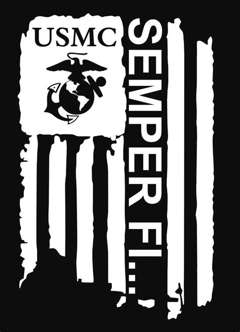 Semper Fi Flag Us Marines Decal Sticker Military Decal Etsy