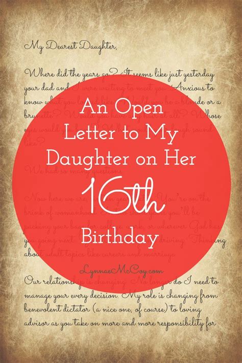 Birthday Quotes For 16 Year Old Daughter Shortquotes Cc