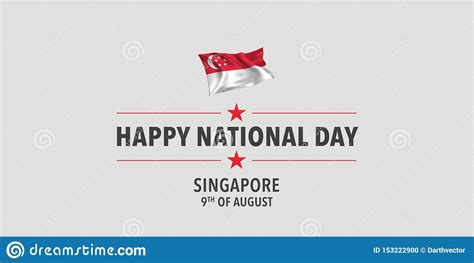 A national symbol is a symbol of any entity considering and manifesting itself to the world as a national community: Singapore Happy National Day Greeting Card, Banner, Vector ...