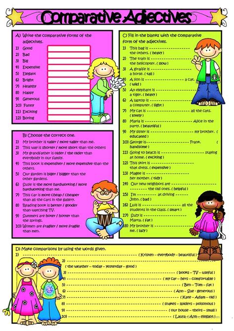 Confused by comparative and superlative forms in english? Comparative Adjectives - English ESL Worksheets for ...