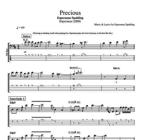 Precious By Esperanza Spalding Bass Voice Lead Sheet Sheet Music Chords Lyrics