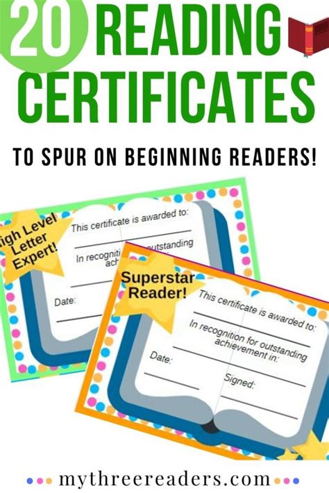 20 Inspiring Printable Reading Certificates For Students