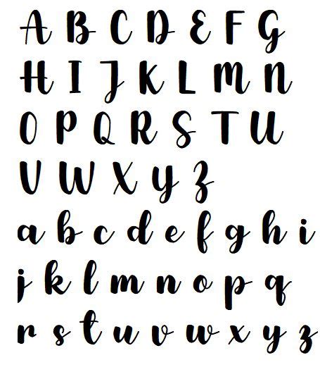 The Upper And Lower Case Of An English Alphabet In Black Ink On A White