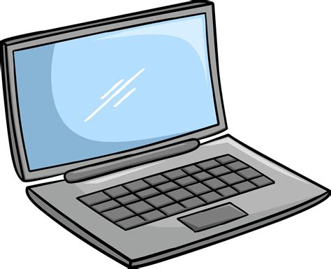 Computer Laptop Cartoon Illustration Icon With Empty Lcd Panel 6895992